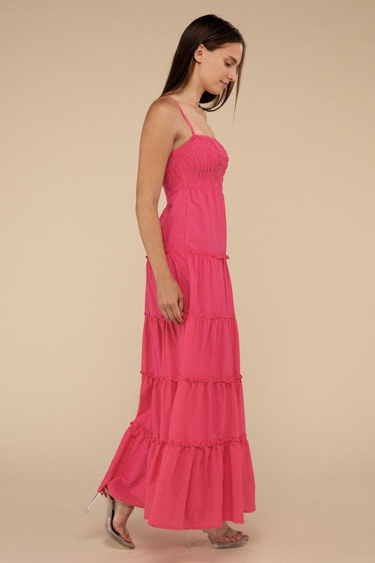 Pink Woven Maxi Dress