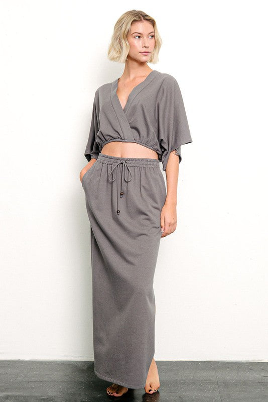 Organic Hemp Side Slit Maxi Skirt