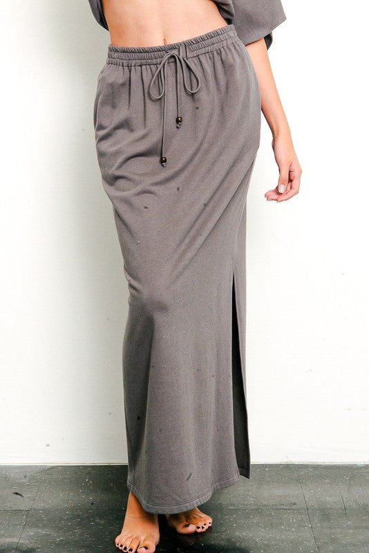 Organic Hemp Side Slit Maxi Skirt