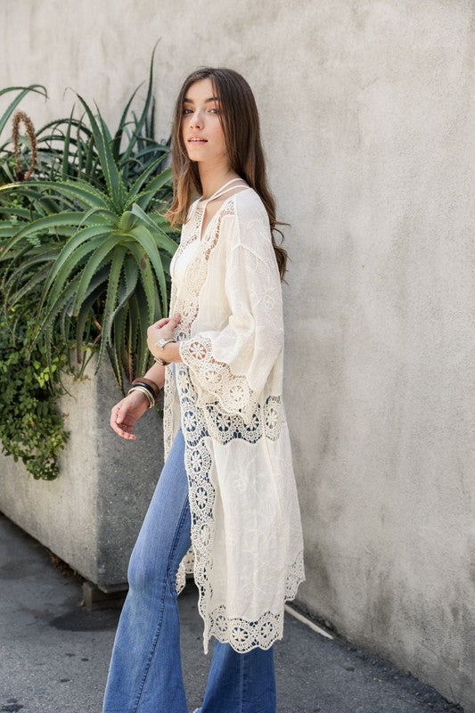 Cotton Crochet Kimono