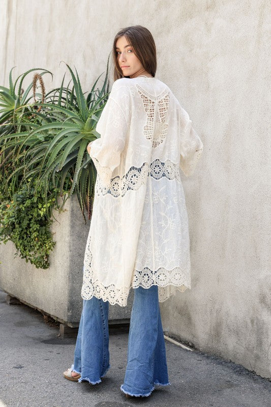 Cotton Crochet Kimono