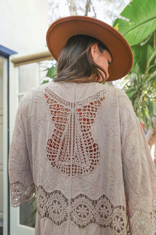 Cotton Crochet Kimono