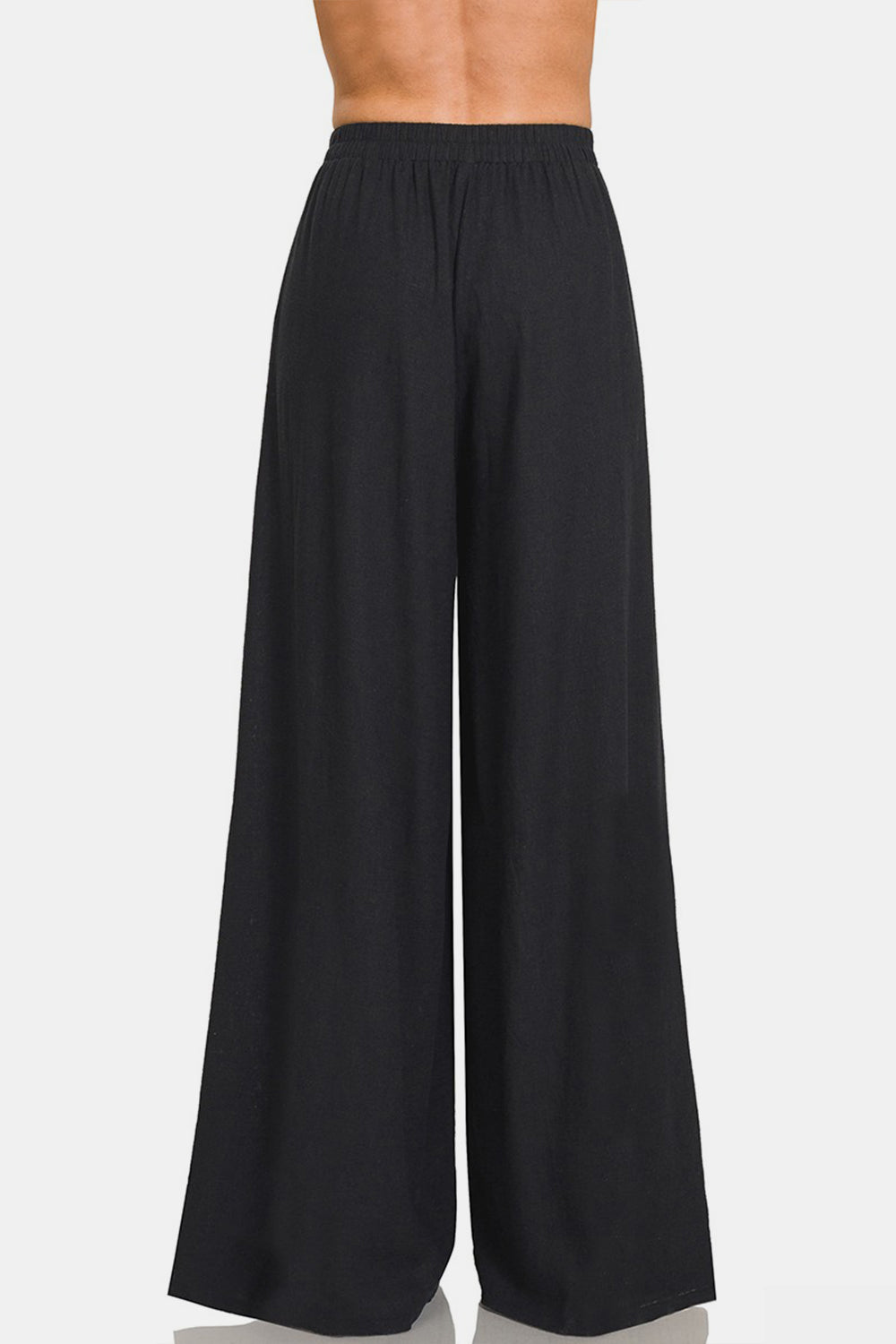 Linen Blend Wide Leg Pants