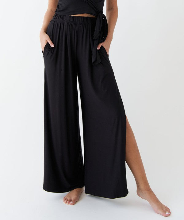 Bamboo Slit Flow Pants