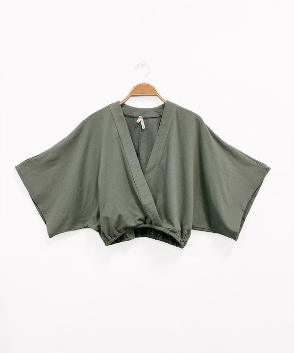 Organic Hemp Kimono Crop Top