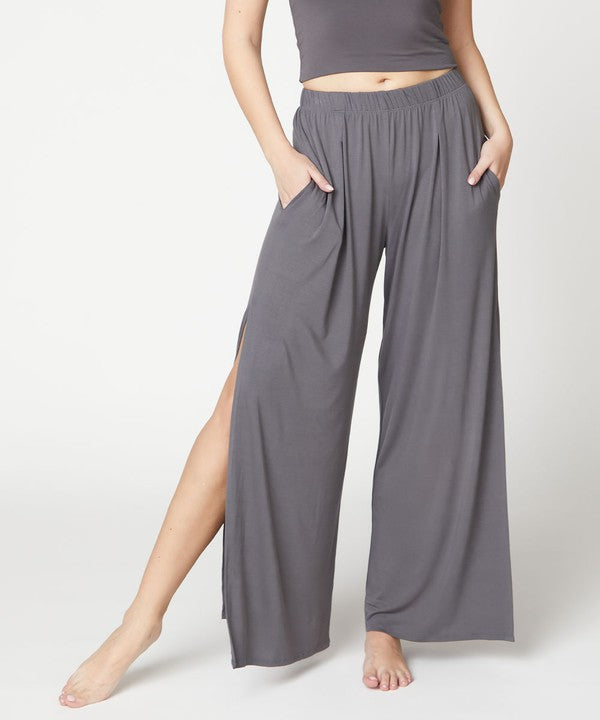 Bamboo Slit Flow Pants