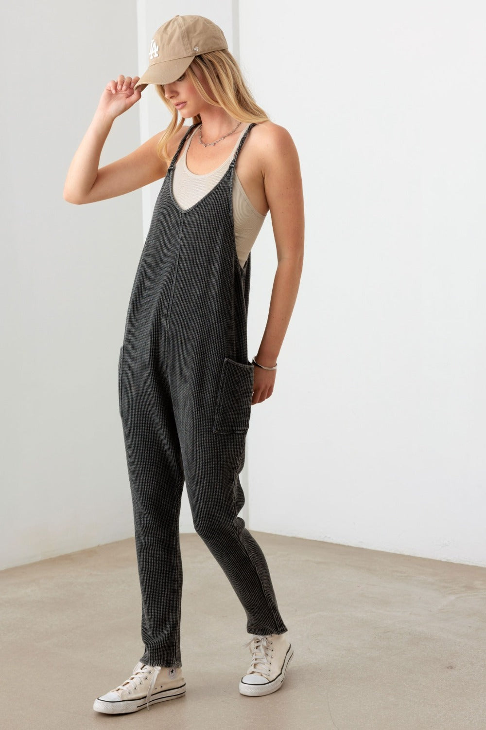 Knit Jumpsuit with Pockets