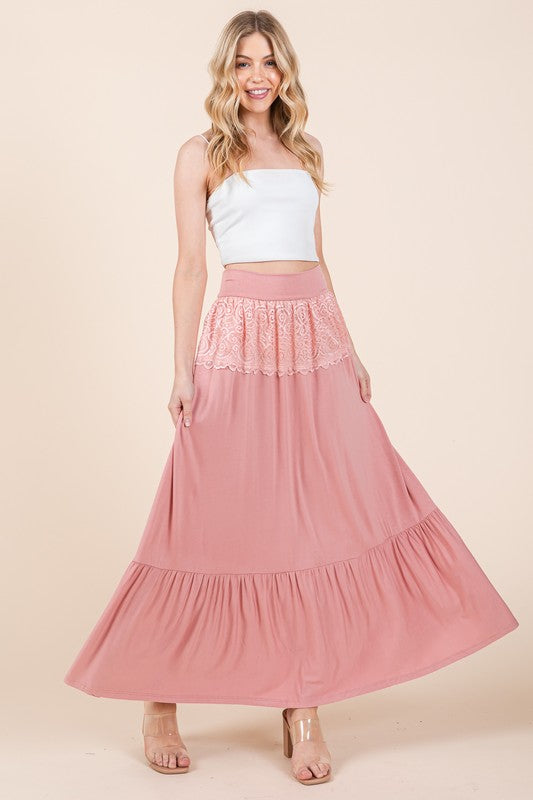 Bohemian Lace Ruffle Skirt