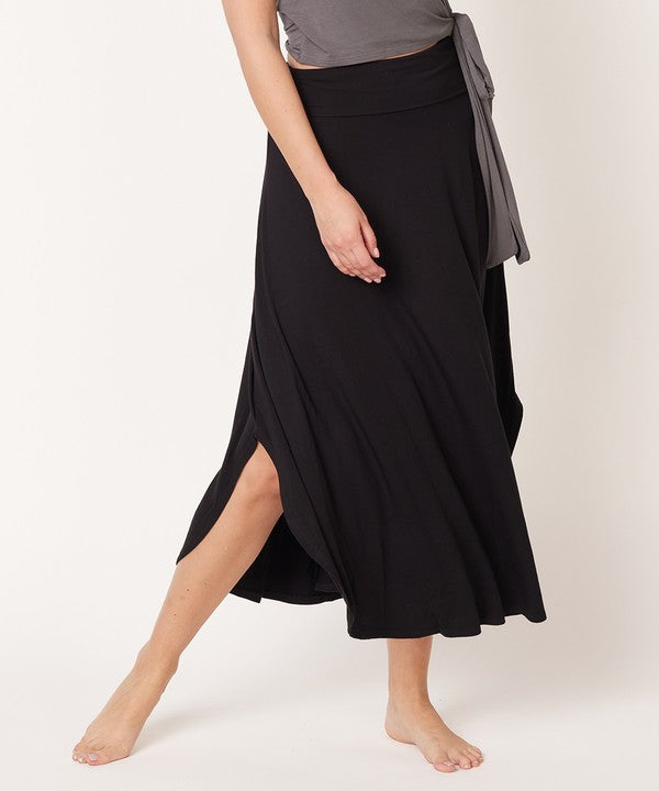 Bamboo Band Waist Maxi Skirt