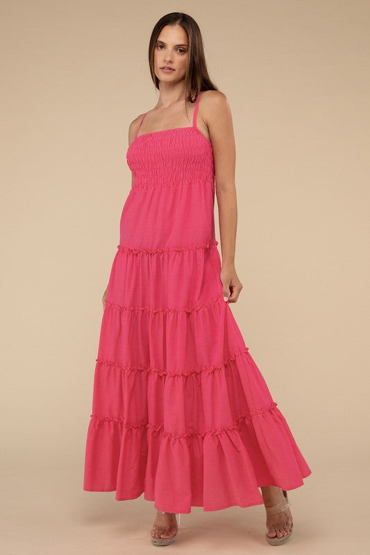 Pink Woven Maxi Dress