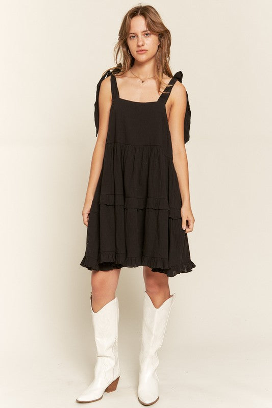 Boho Cotton Ruffle Dress