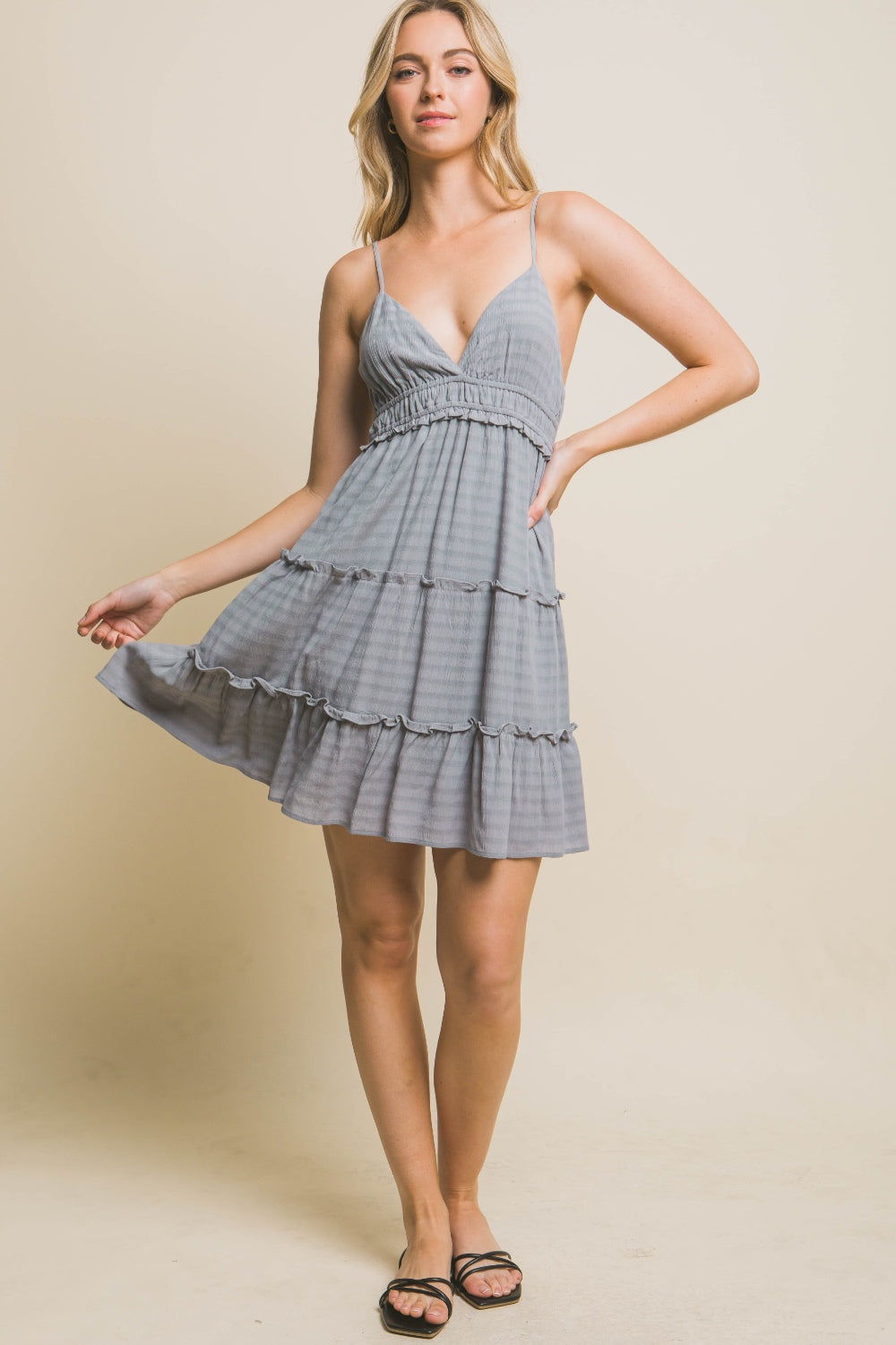 Grey Babydoll Dress