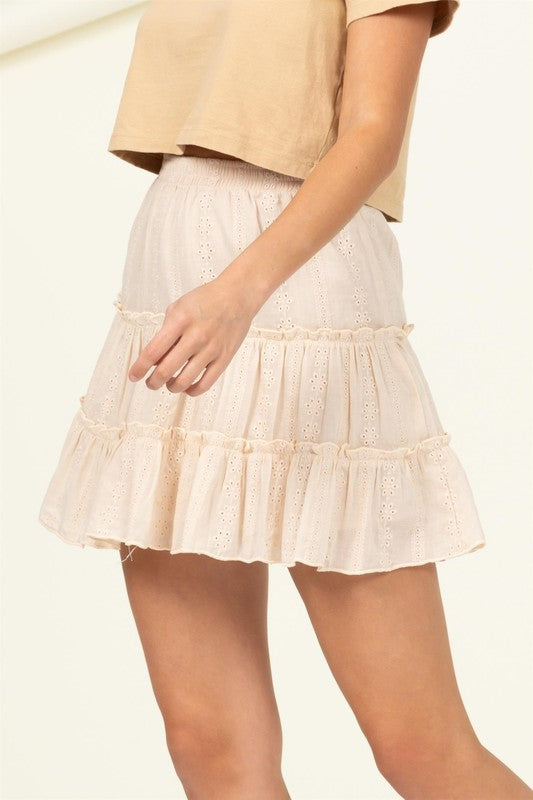 Woven Cotton Mini Skirt