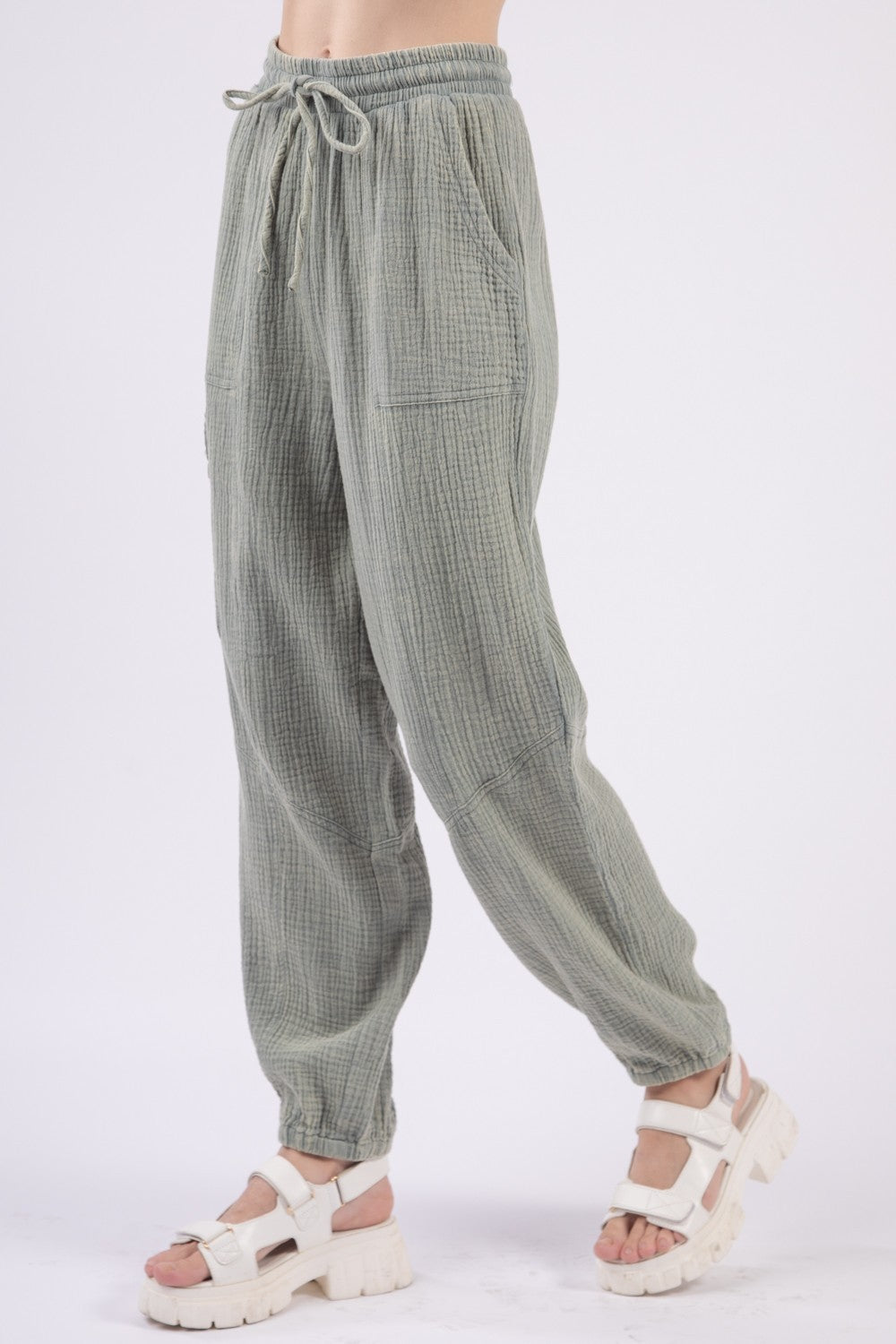 Washed Woven Boho Pants