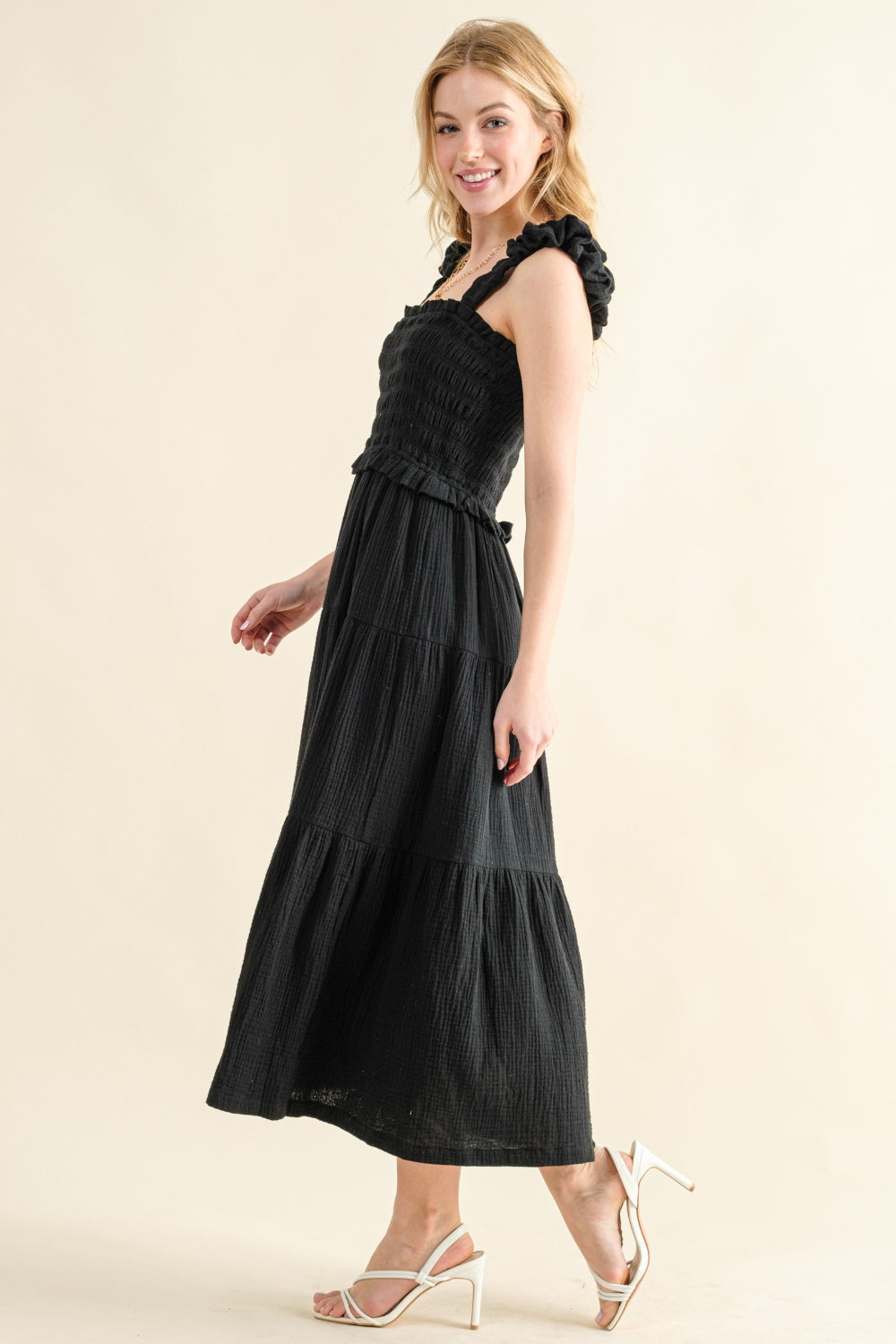 Smocked Ruffled Maxi Dress