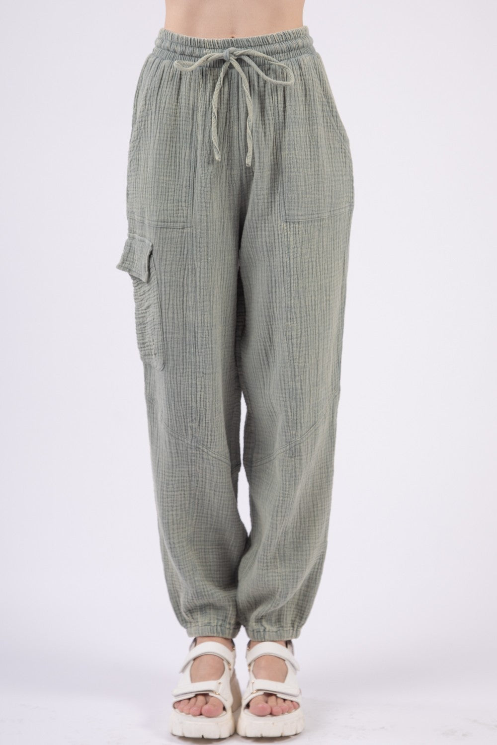 Washed Woven Boho Pants