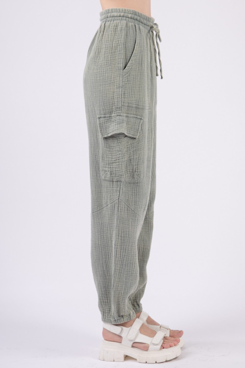 Washed Woven Boho Pants