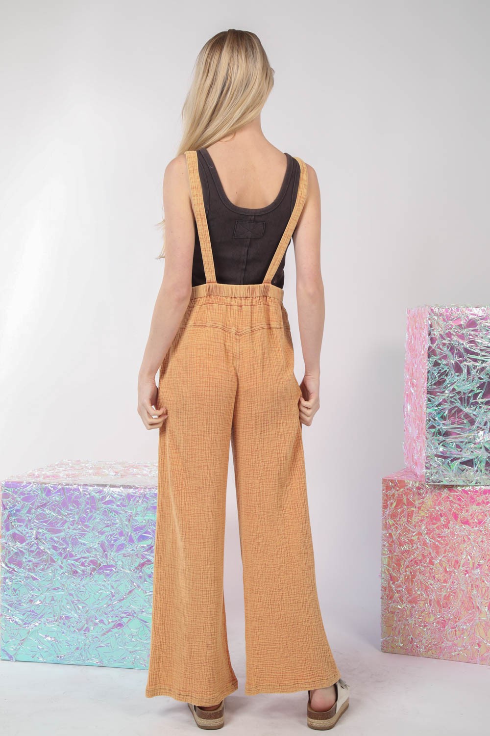 Vintage Charm Wide Leg Overalls