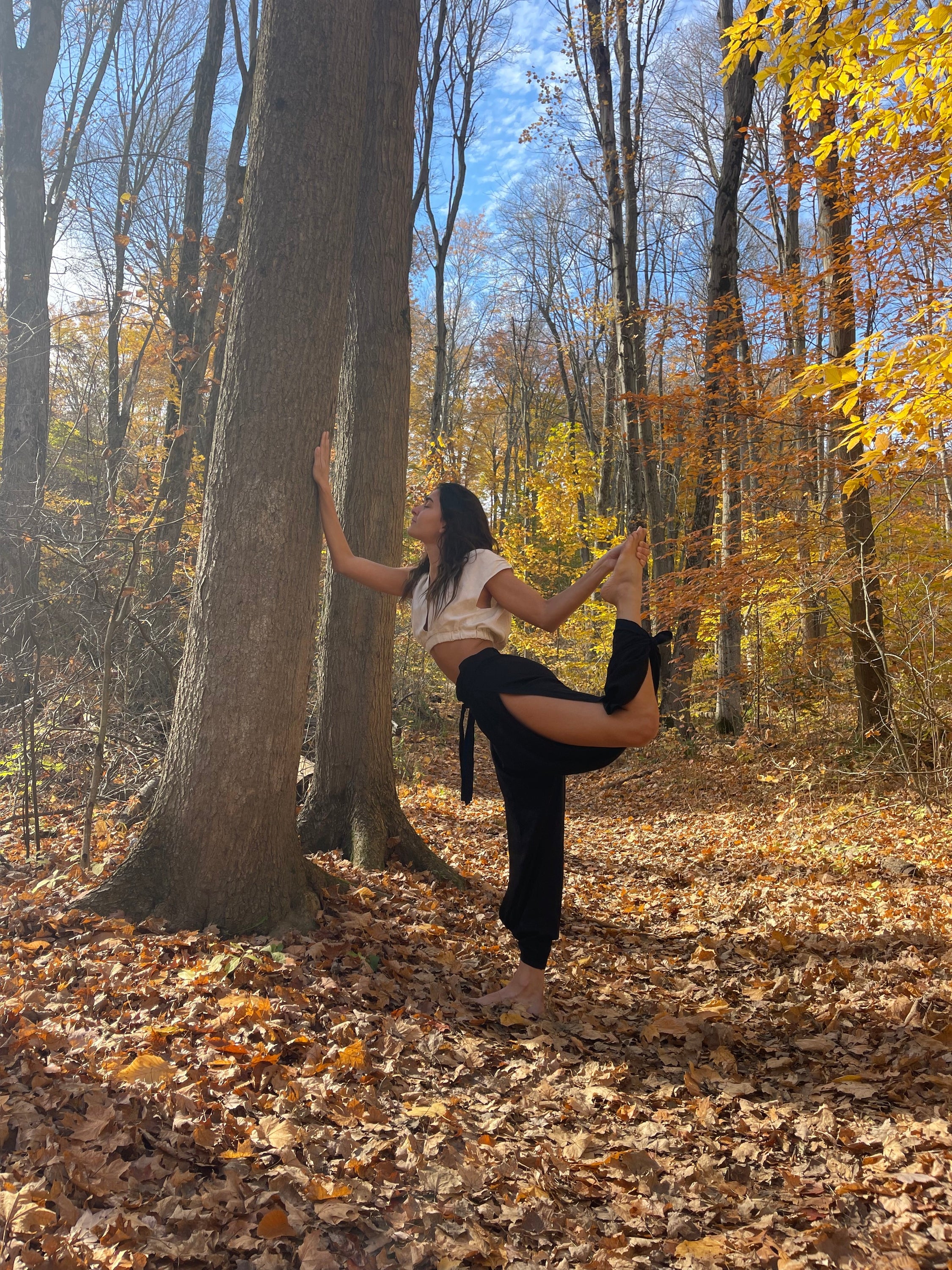 Black Organic Yoga Boho Pants