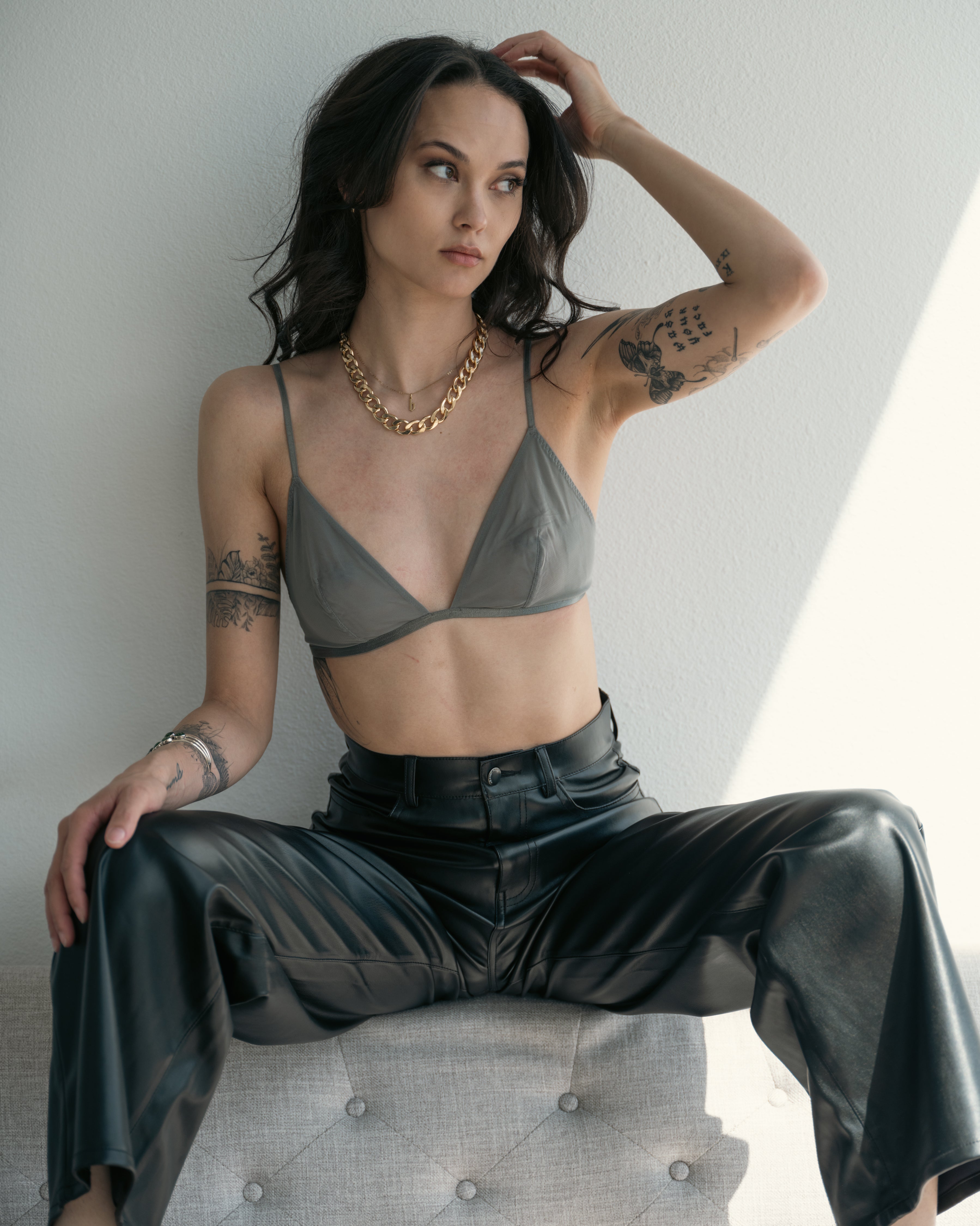 Vegan Leather Wide Leg Pants