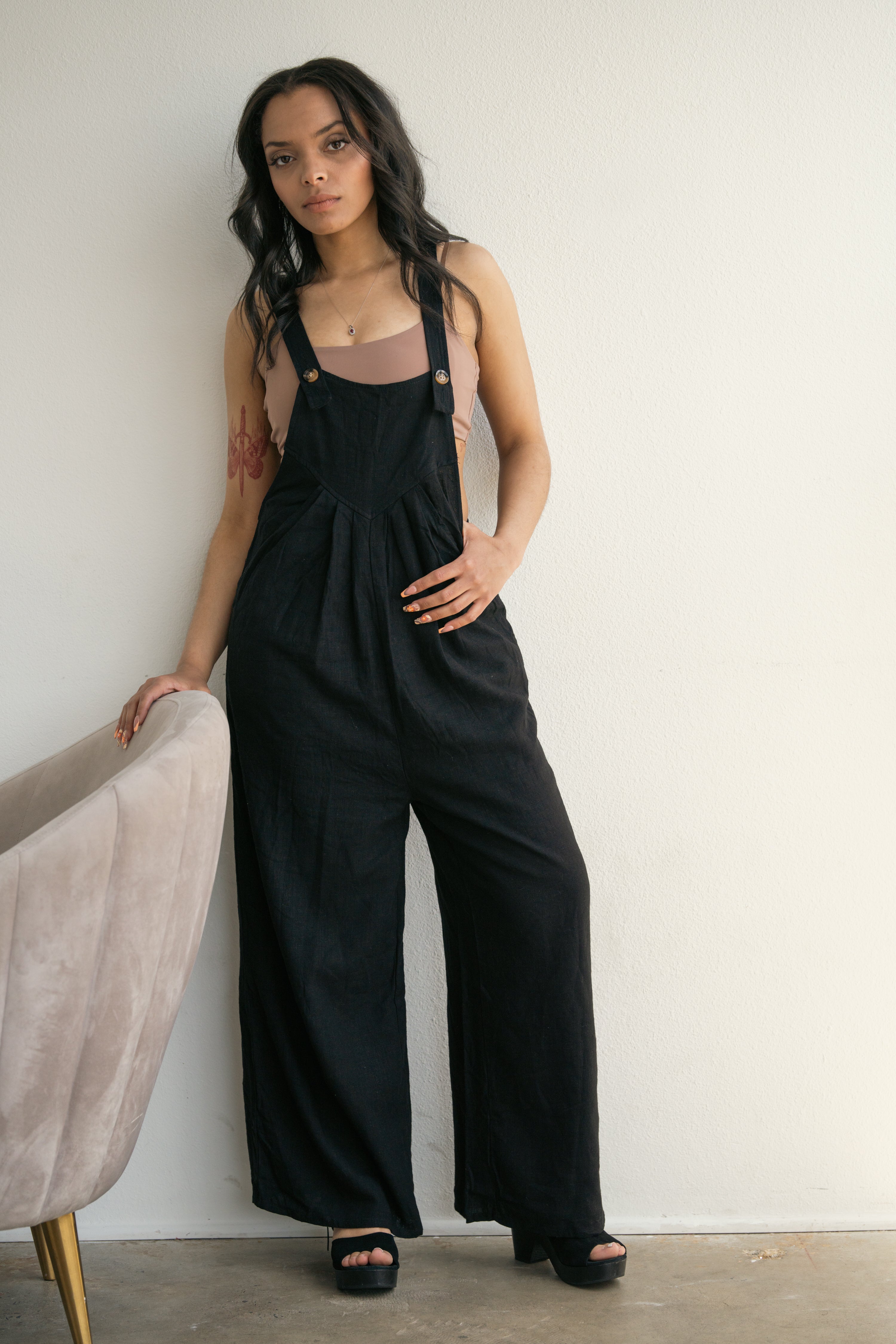 Organic Wide Leg Overalls