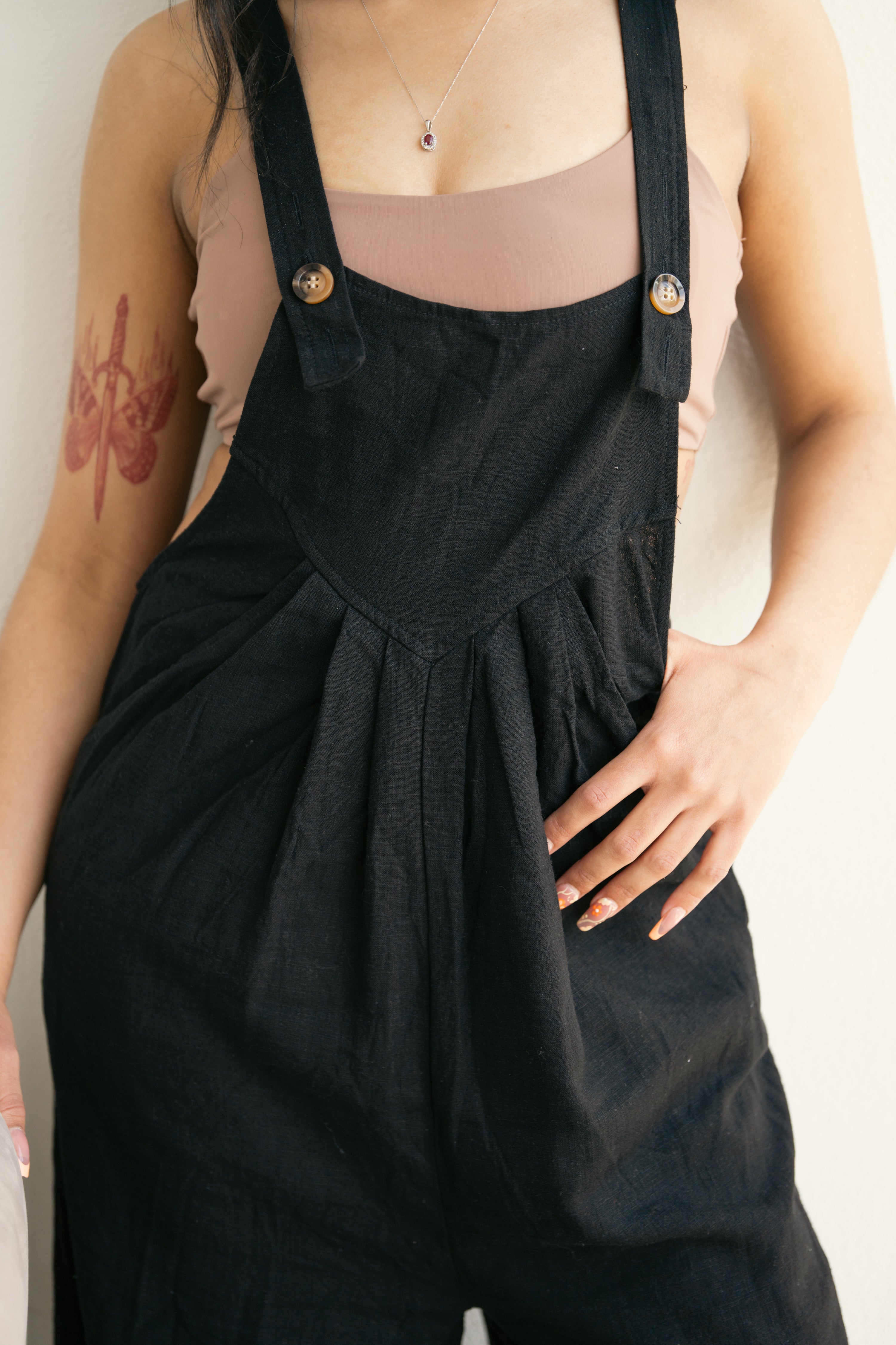 Organic Wide Leg Overalls