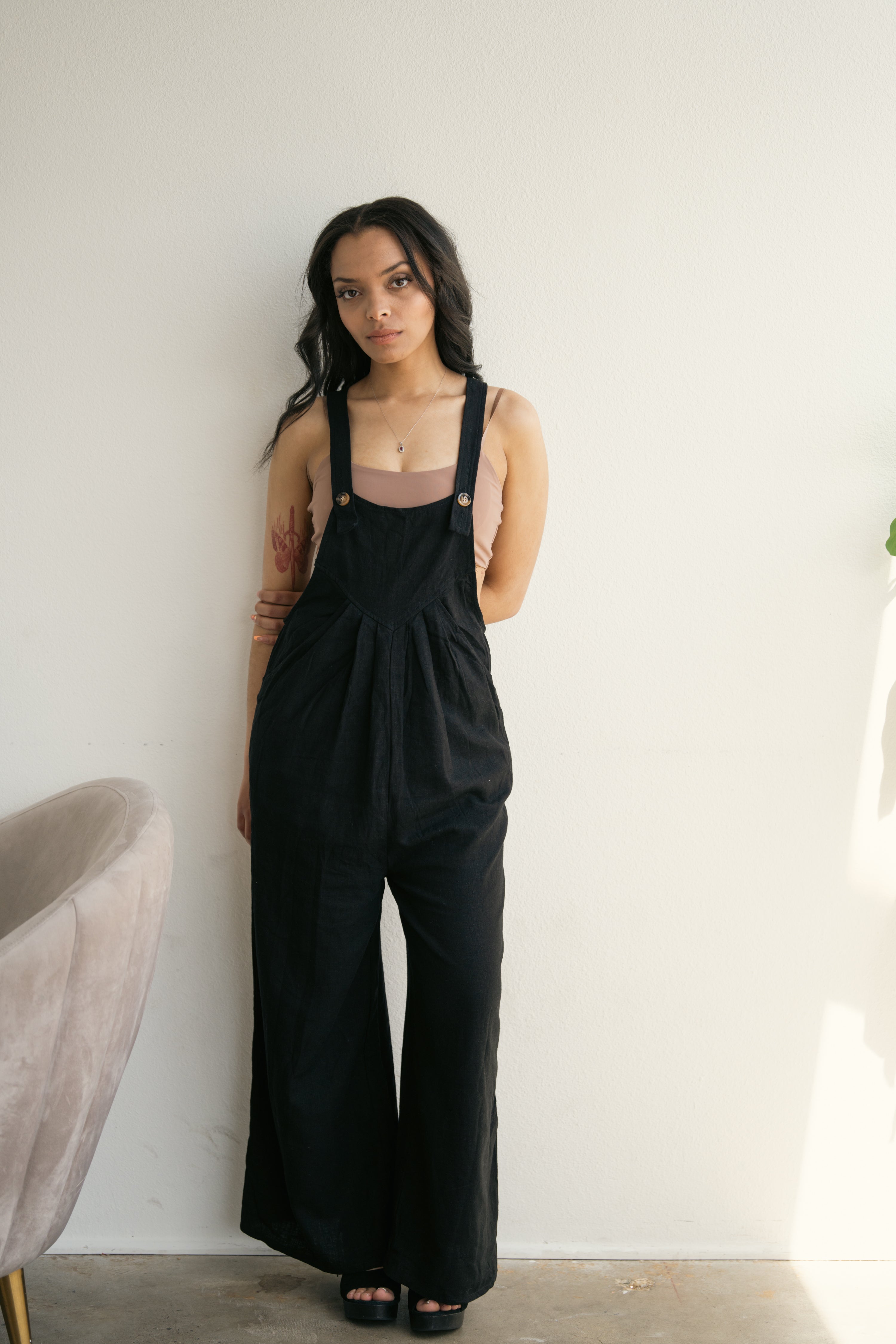 Organic Wide Leg Overalls