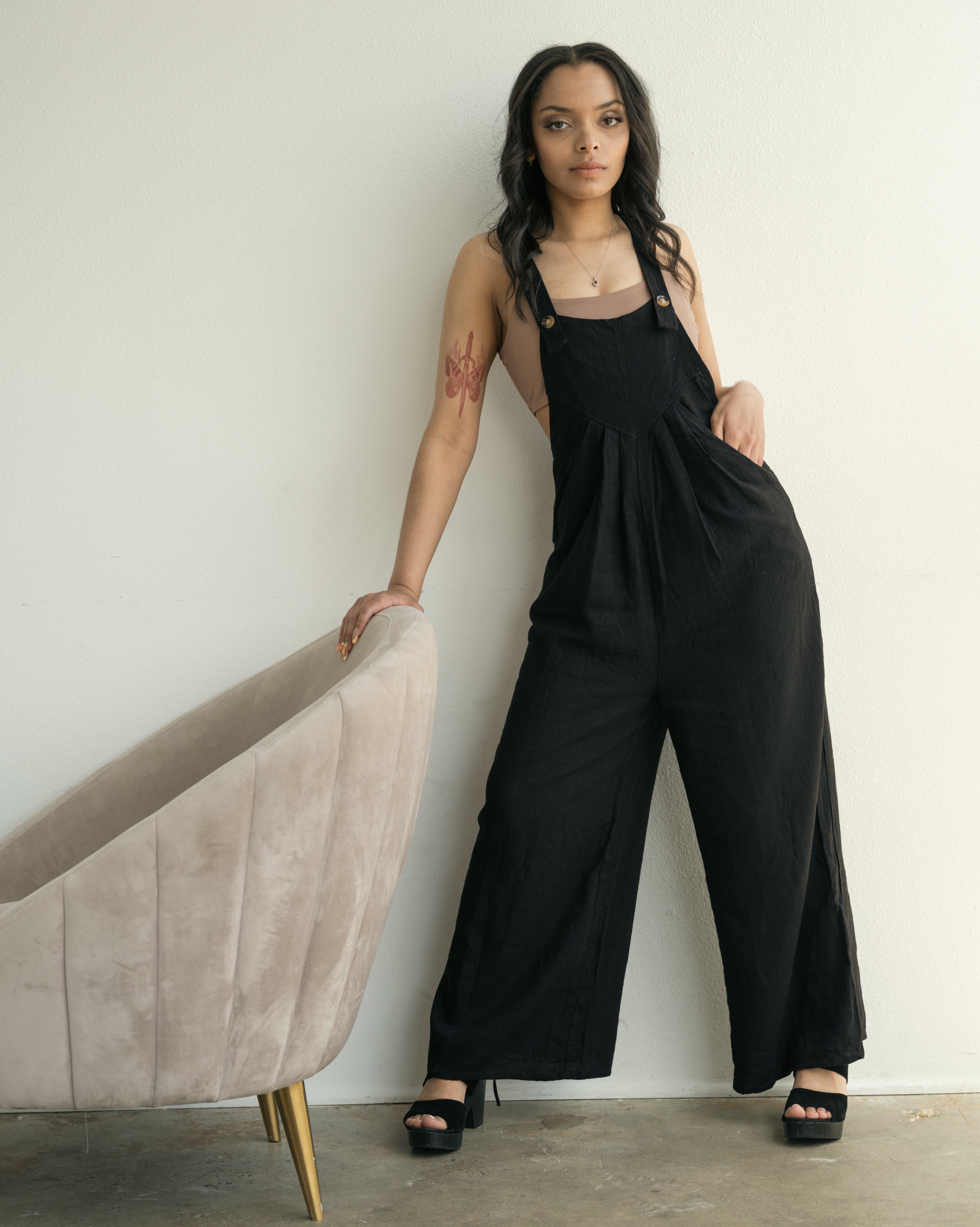 Organic Wide Leg Overalls