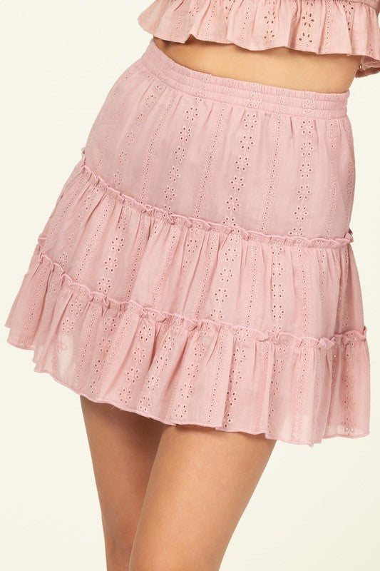 Woven Cotton Mini Skirt