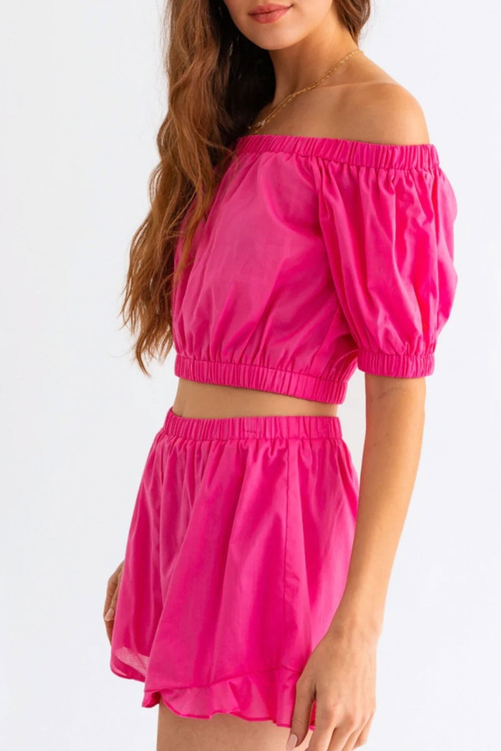 Crop Top and Ruffled Shorts Set