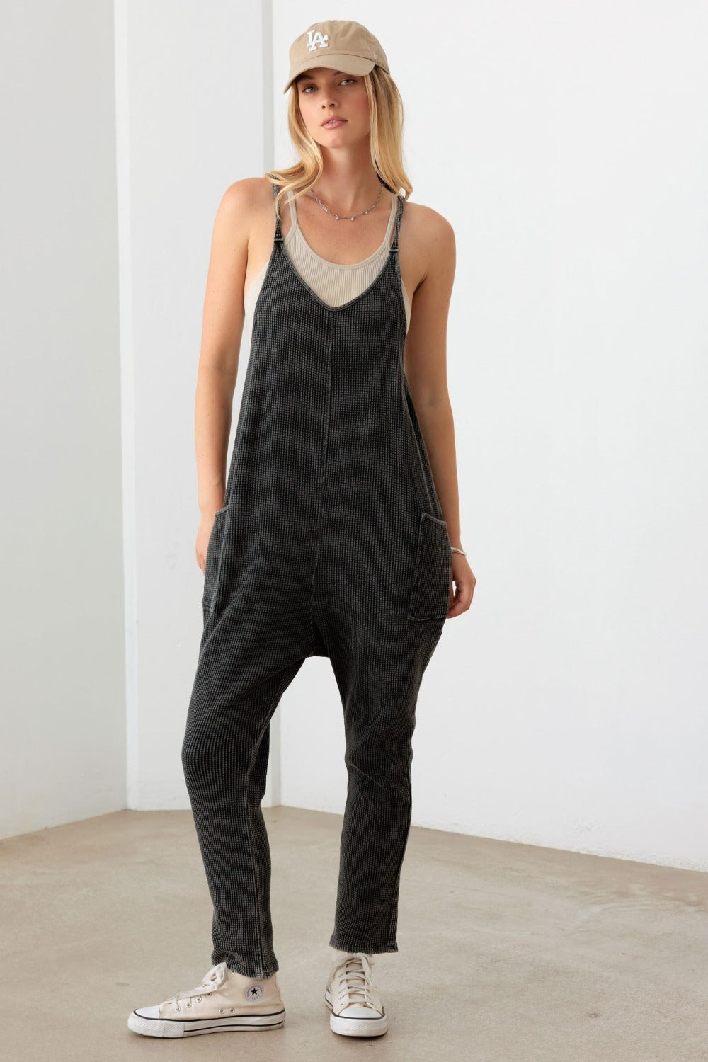 Knit Jumpsuit with Pockets