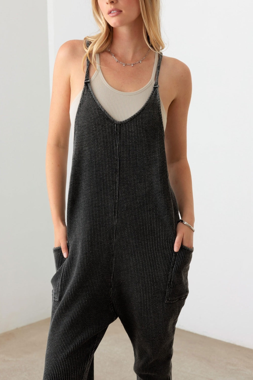 Knit Jumpsuit with Pockets