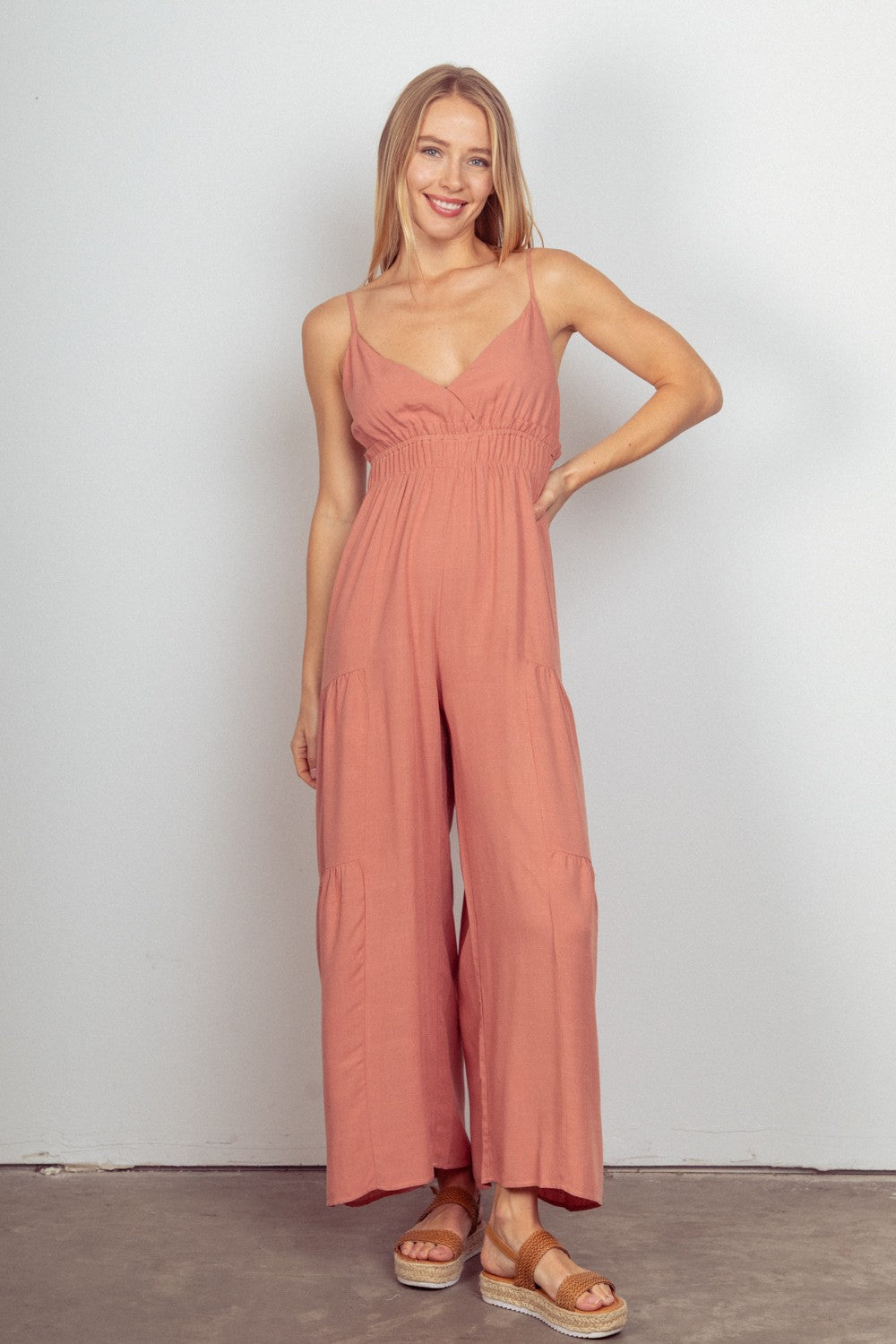 Sleeveless Wide Leg Jumpsuit