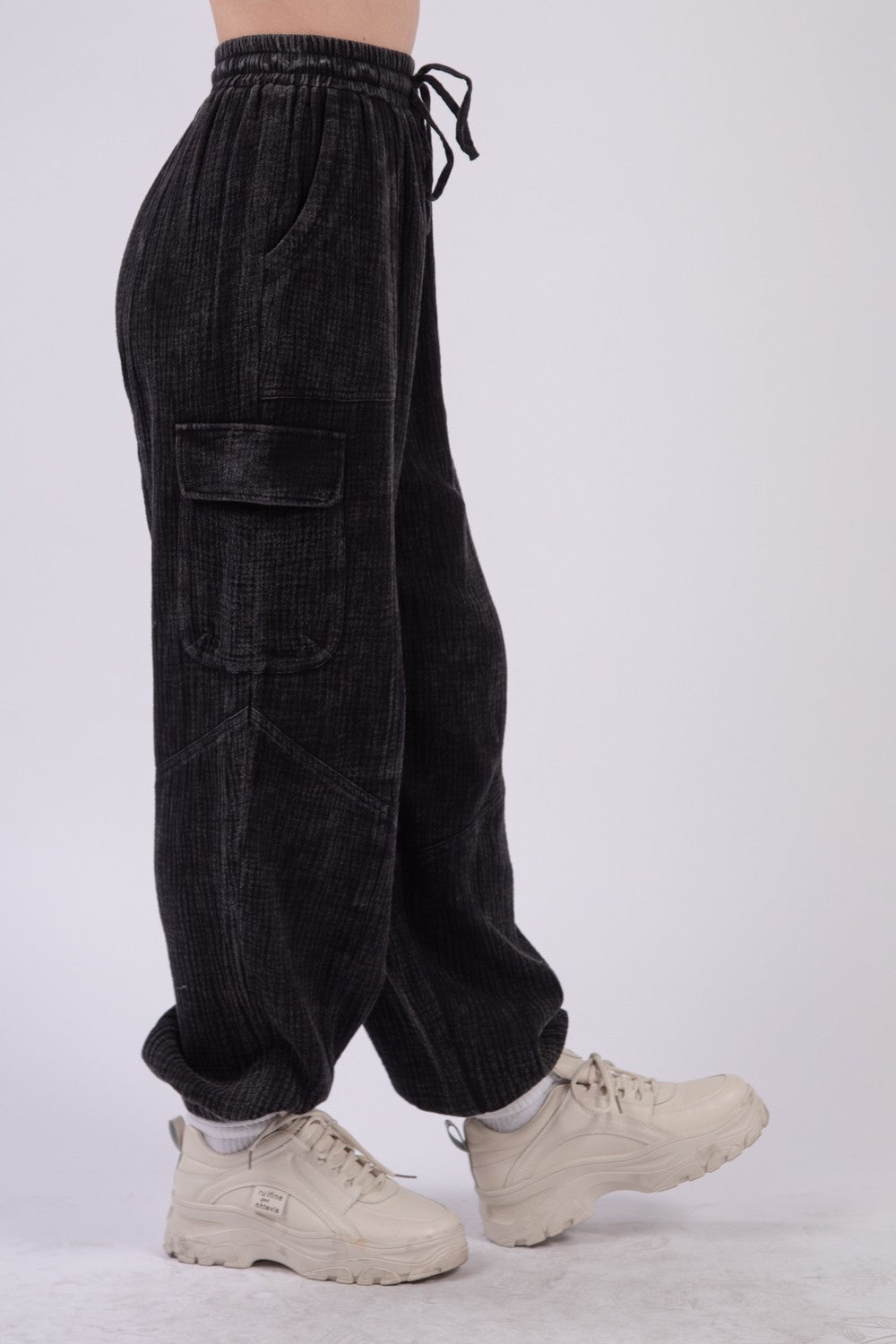 Washed Woven Jogger Pants