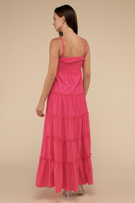 Pink Woven Maxi Dress