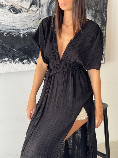 Black Organic Cotton Maxi Dress