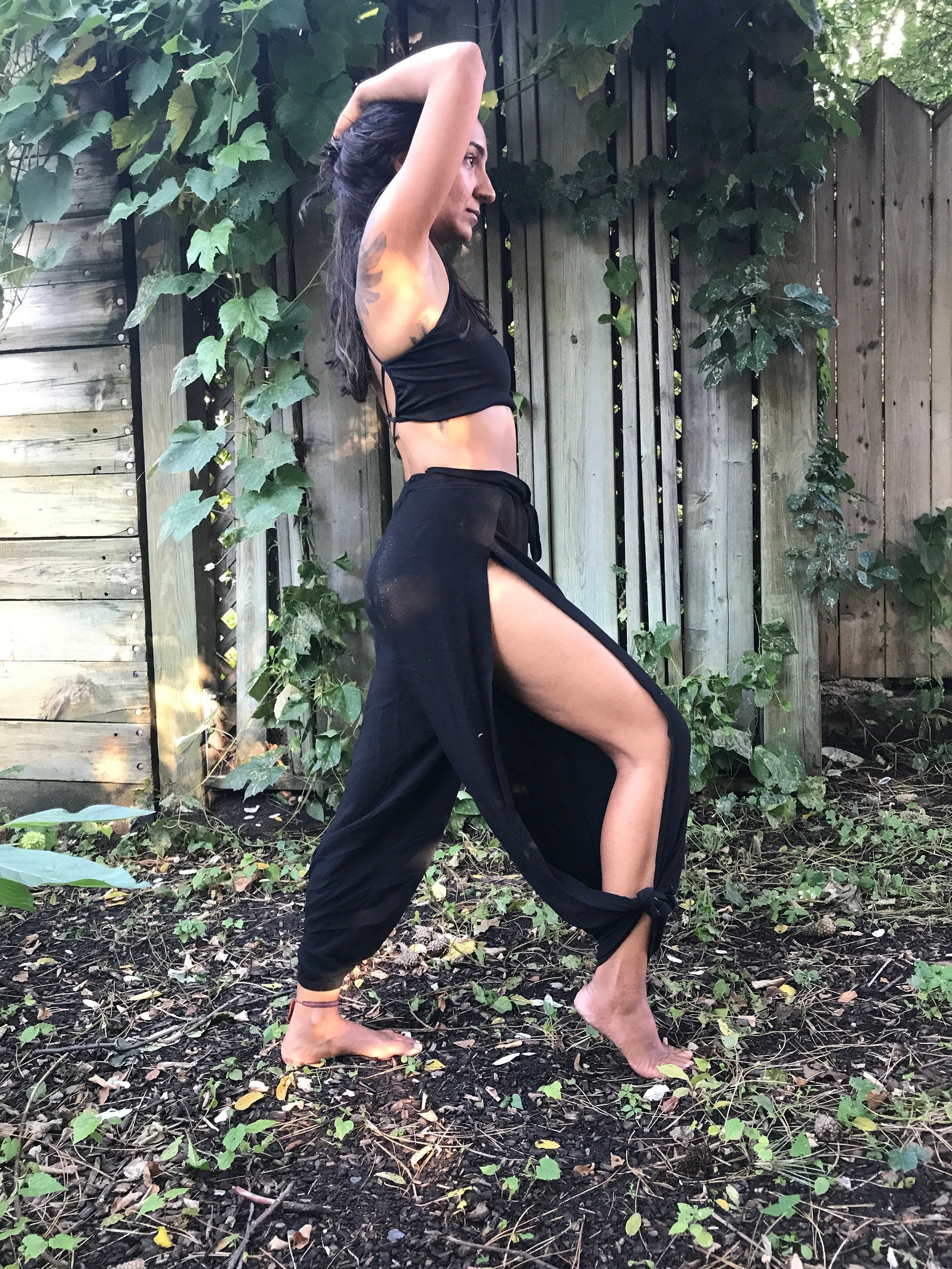 Black Organic Yoga Boho Pants