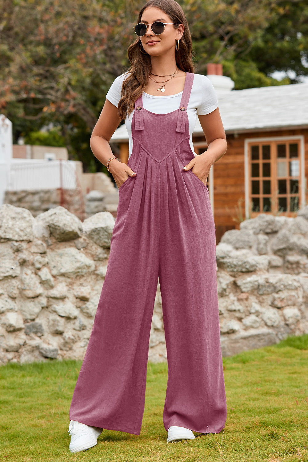 Organic Wide Leg Overalls